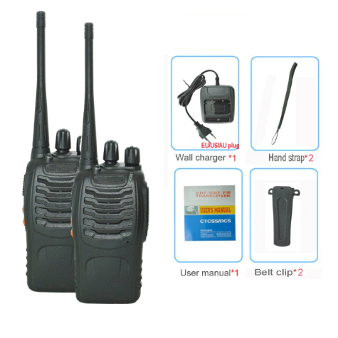 2Pcs Portable Handy Talkie Radio Station Amateur Two Way Radio Receiver Transmitter Transceiver