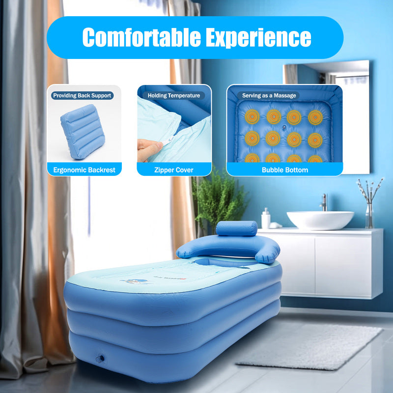 Collapsible Inflatable Foldable Portable Bath Tub for Adults