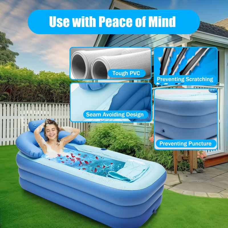 Collapsible Inflatable Foldable Portable Bath Tub for Adults