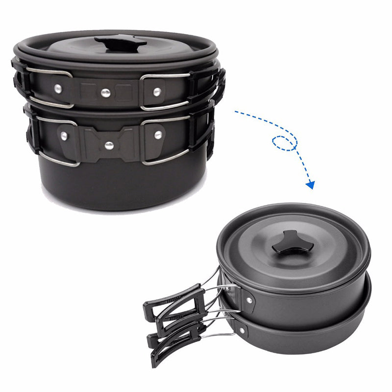 Camping Cooking Ware Stainless Steel Cookware Pots Set and Pans