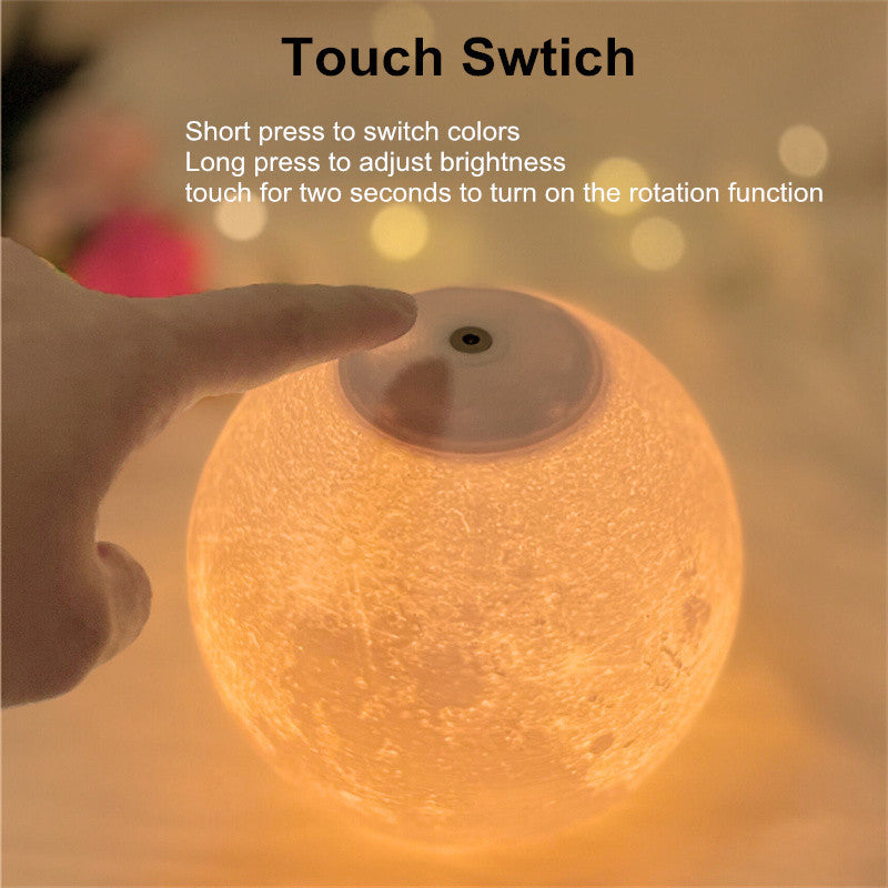 Levitating Illusion Color Option Rotating Magnetic Moon Lamp