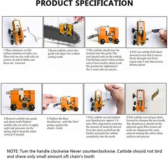 Chainsaw Chain Sharpening Tool Devices