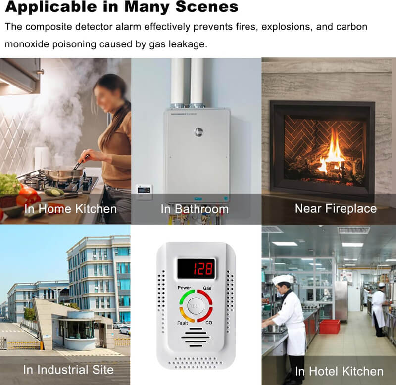 Gas Leak Carbon Monoxide CO2 Detector Alarm for Home