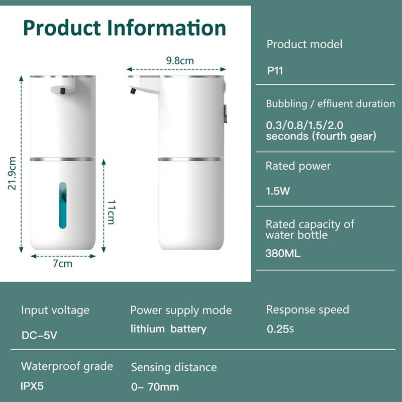 Auto Hand Soap Dispenser Wall Mounted Touchless Hand Wash