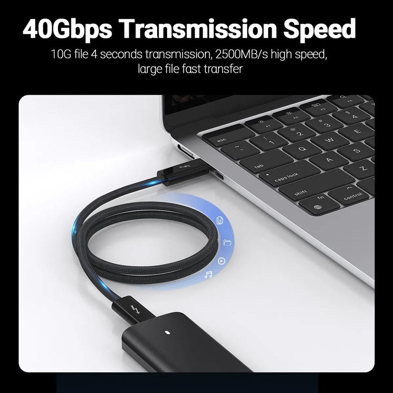 Thunderbolt USB Type C Connector Cool Running Thunderbolt4 Cable