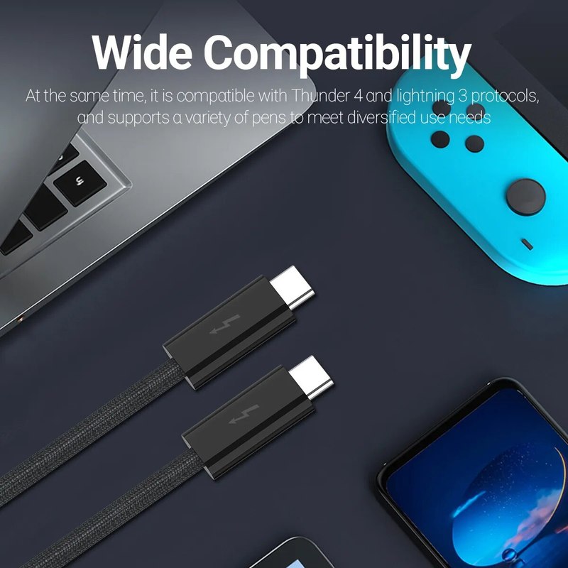 Thunderbolt USB Type C Connector Cool Running Thunderbolt4 Cable