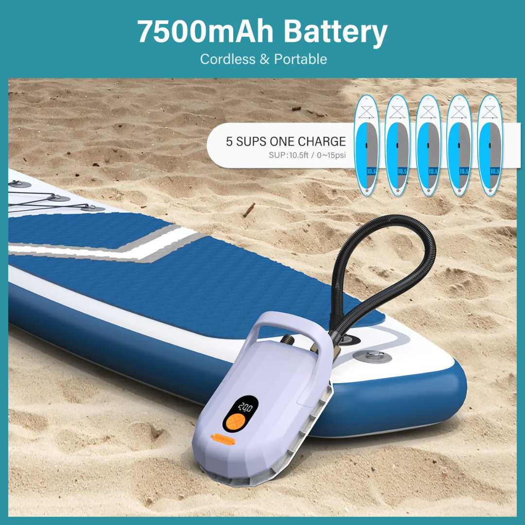 20Psi Electric Paddle Board Pump Rechargeable 7500mAh SUP Board Stand Up Paddleboard Pump