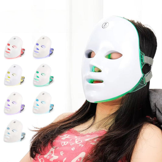 7-in-1 LED Photon Light Therapy Mask - Face Mask Light for Skin Care Beauty Cool Gadgets