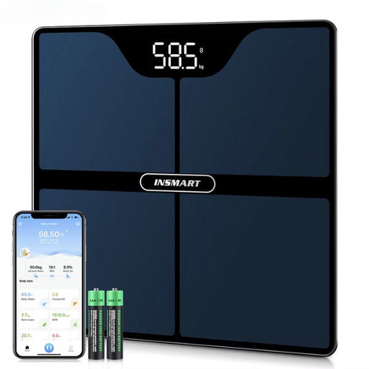 Premium Black Digital Bathroom Scale - Advanced Body Measurement & Weight Tracking