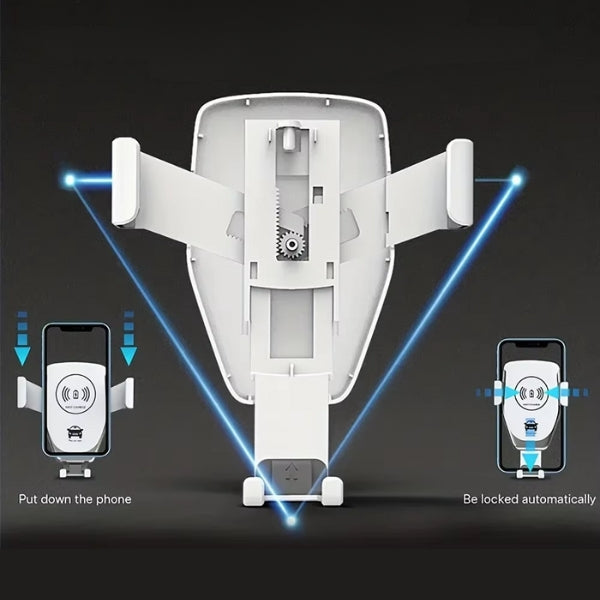 Wireless Car Charger & Phone Mount - Fast Charging Holder for iPhone 14 & All Smartphones