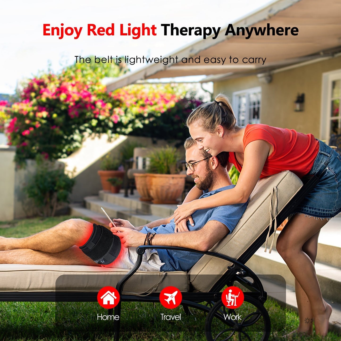 At Home Infrared Red Light Therapy Belt Pad for Pain Relief with 60 LED