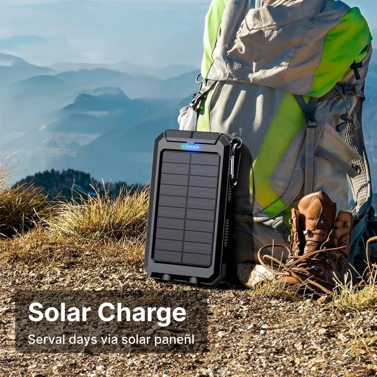 500000mAh Solar Charger Waterproof Power Bank External