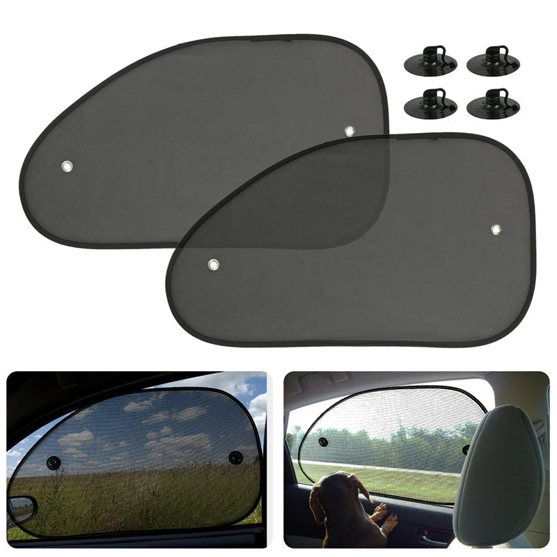 Universal folding car sunshades with suction cups