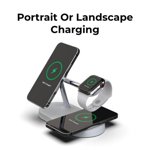 4-in-1 Wireless Charging Station - Magnetic Qi Charger for Phone, Watch & Earbuds