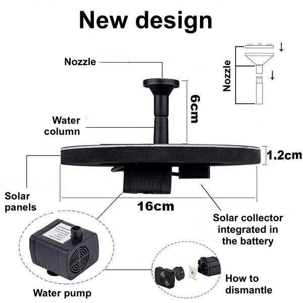 Solar Bionic Fountain for Gardens Birth Bath for Floor / Ground