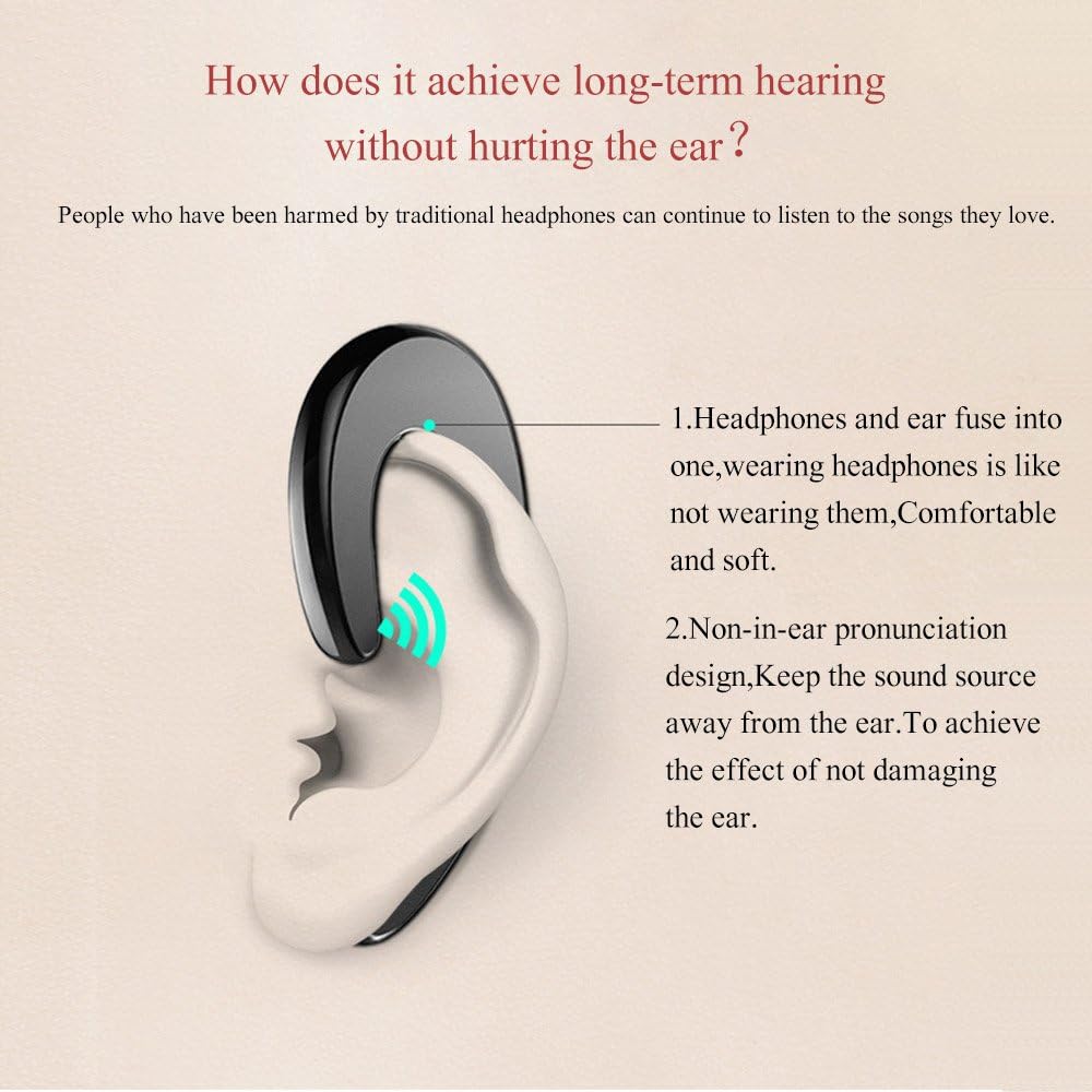 Wireless Tiny Bluetooth Ear Hook Headphones - Noise Cancelling & Open Ear Design