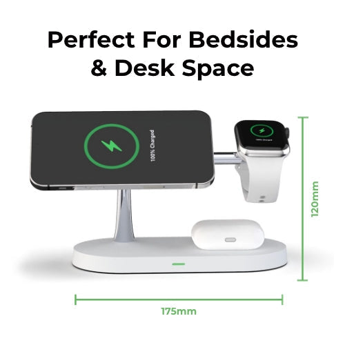 4-in-1 Wireless Charging Station - Magnetic Qi Charger for Phone, Watch & Earbuds