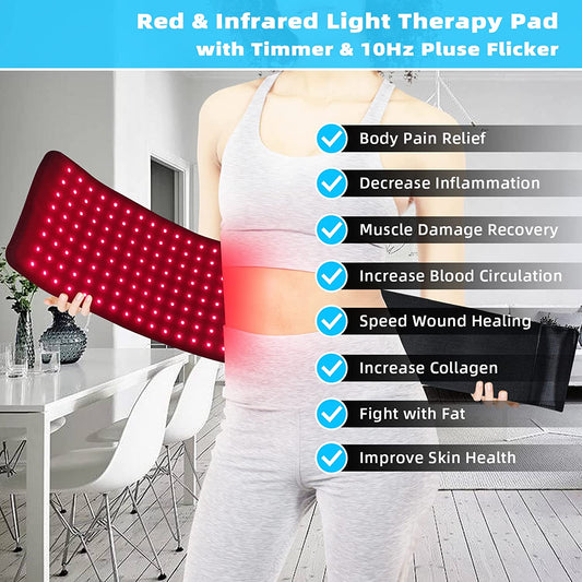 Medical-Grade At-Home Infrared Light Therapy Pad Belt For Pain Relief