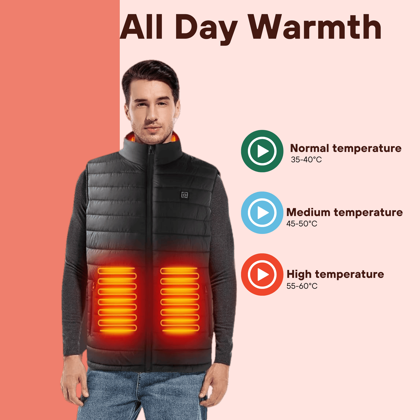 Heated Gilet – Lightweight Body Warmer Heated Jacket for Ultimate Comfort