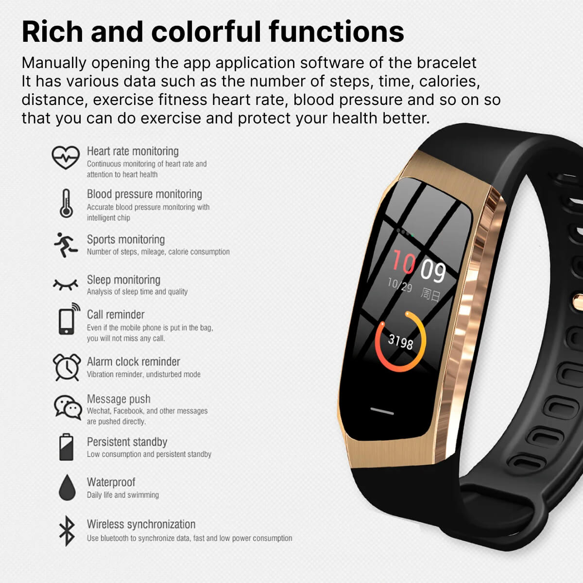 Blood Pressure Smart Watch and Heart Rate Monitor