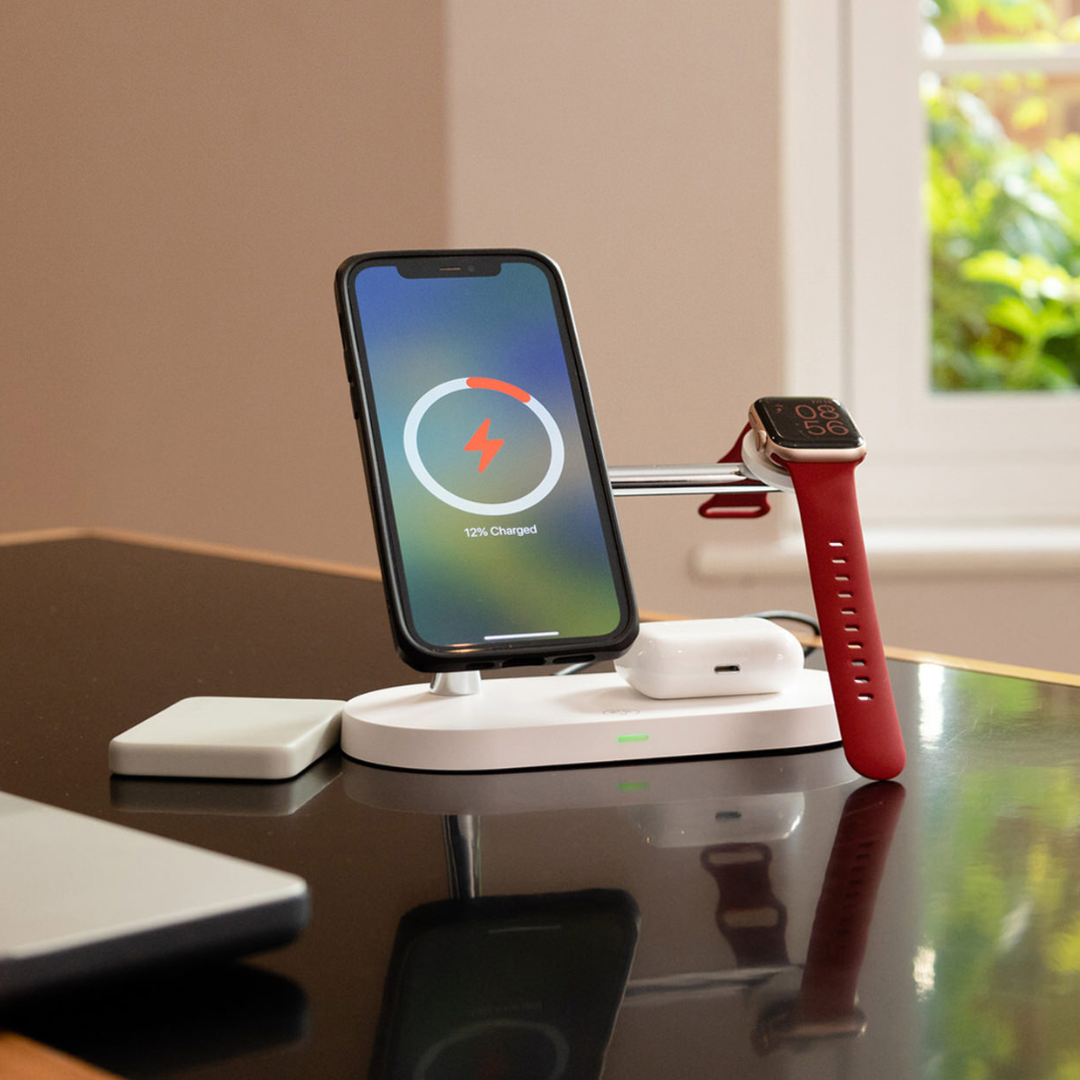 4-in-1 Wireless Charging Station - Magnetic Qi Charger for Phone, Watch & Earbuds