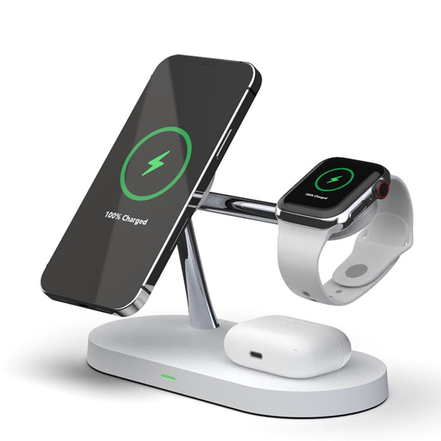 4-in-1 Wireless Charging Station - Magnetic Qi Charger for Phone, Watch & Earbuds