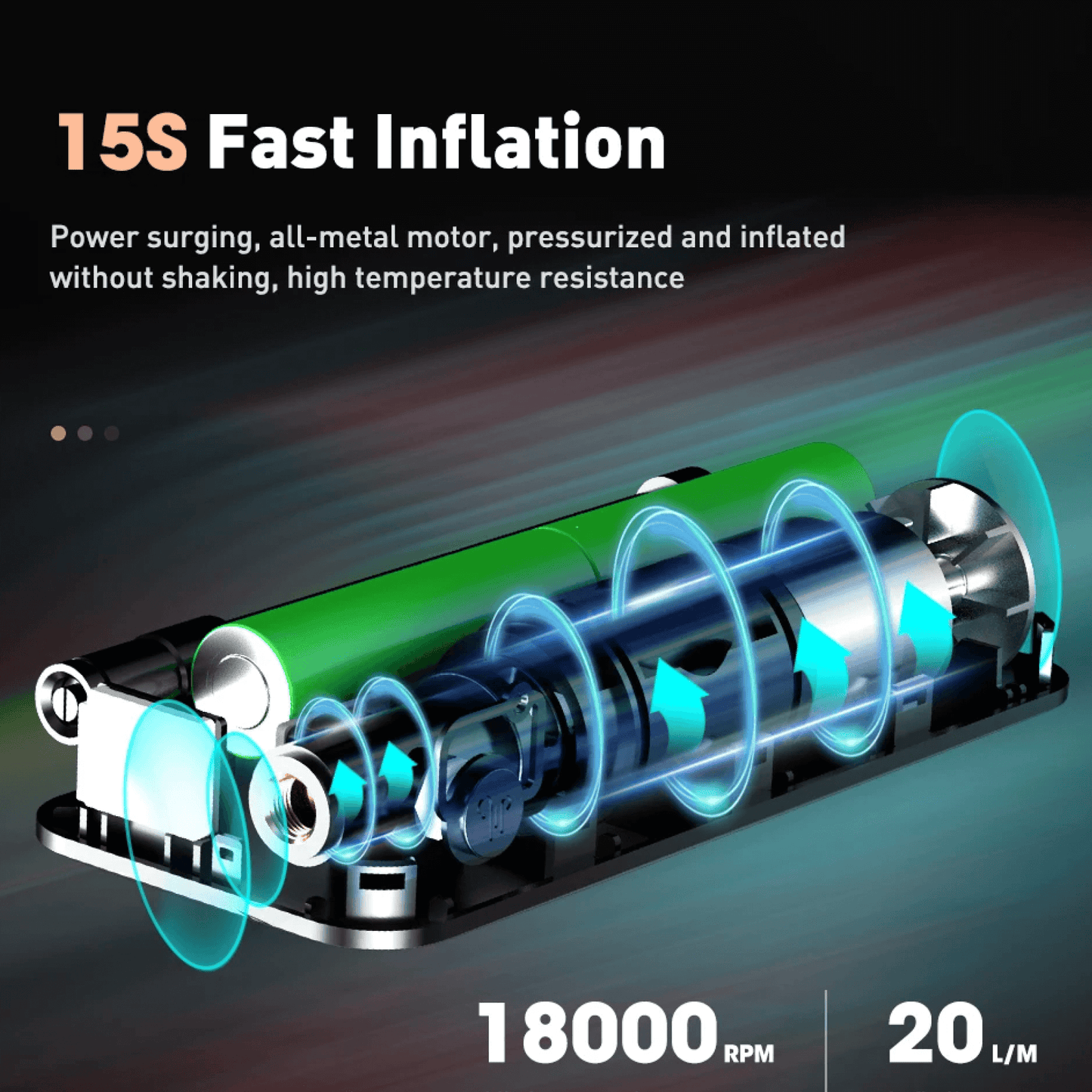 Rechargeable Tyre Inflator Cordless Battery Powered Pump