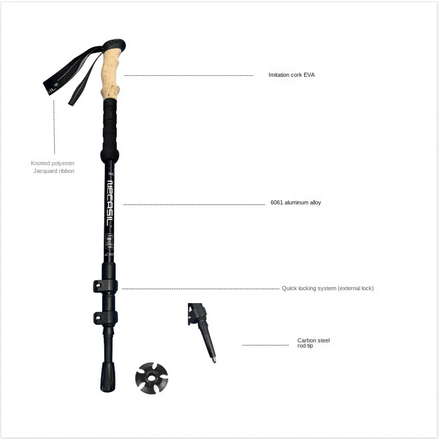 Collapsible Folding Nordic Walking Tracking Poles Top Rated for Hiking Sticks