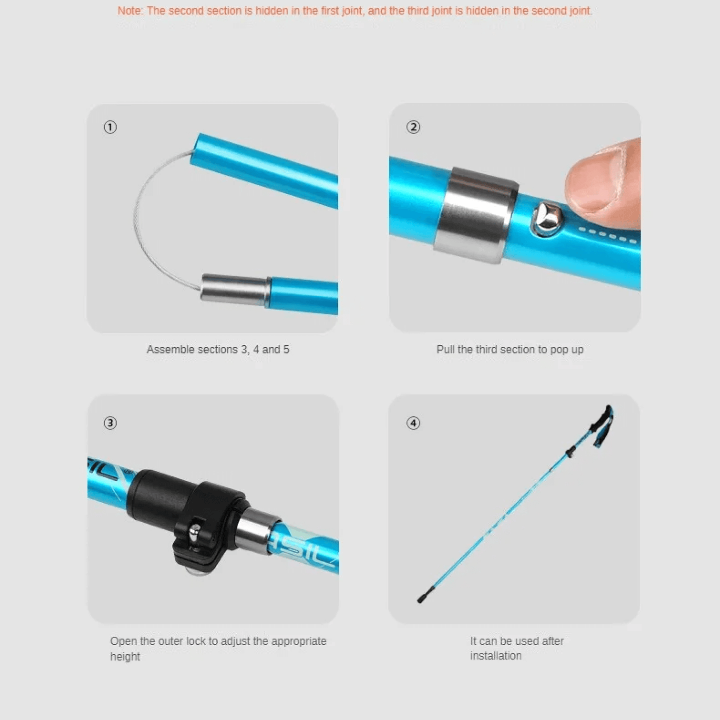 Collapsible Folding Nordic Walking Tracking Poles Top Rated for Hiking Sticks