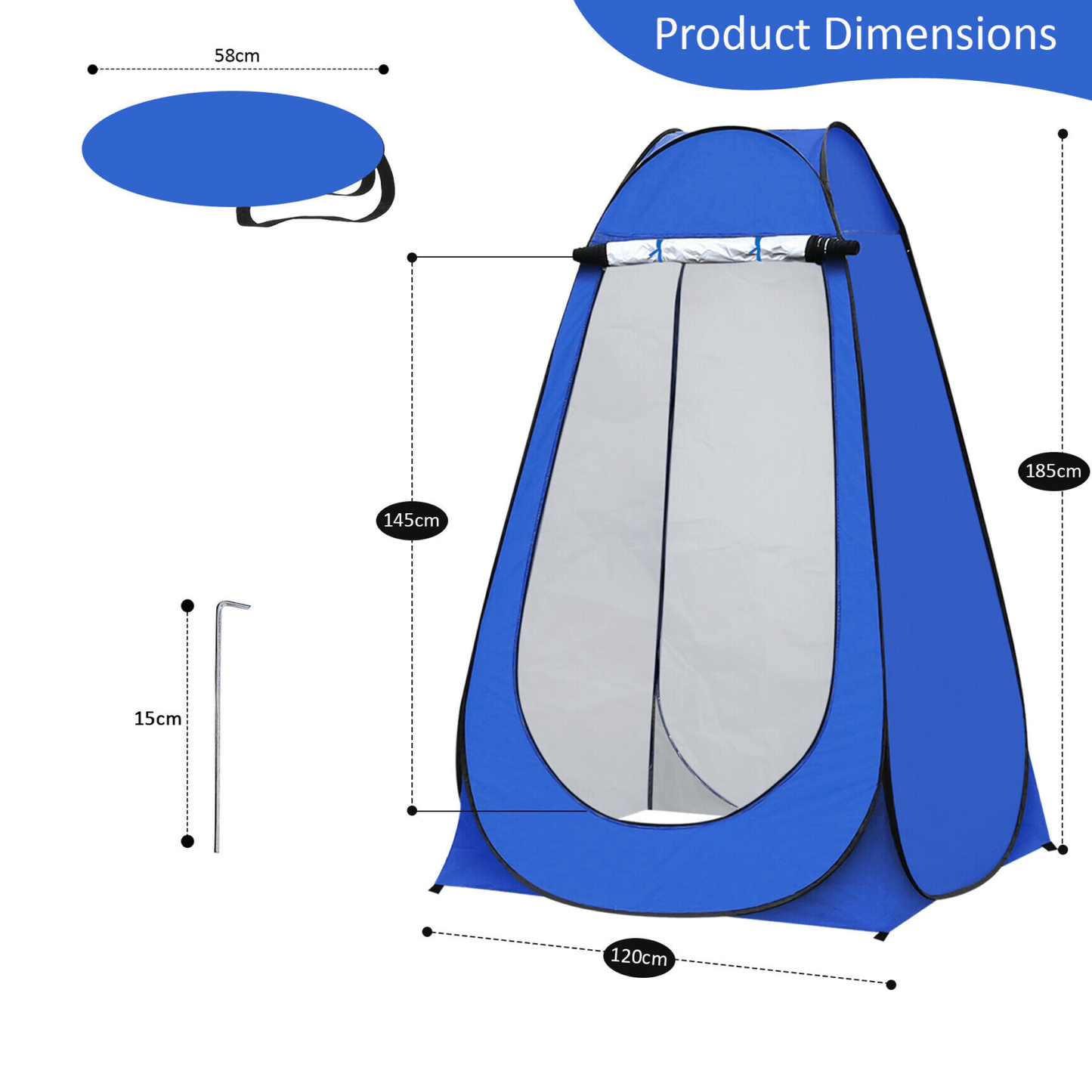 Pop Up Portable Bathroom Toilet Tent Potty Restroom