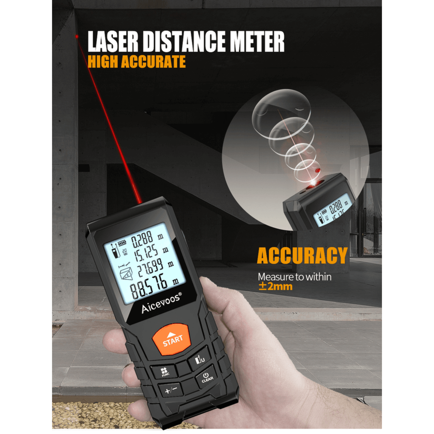 Laser Light Meter Measure Digital Measuring Tape