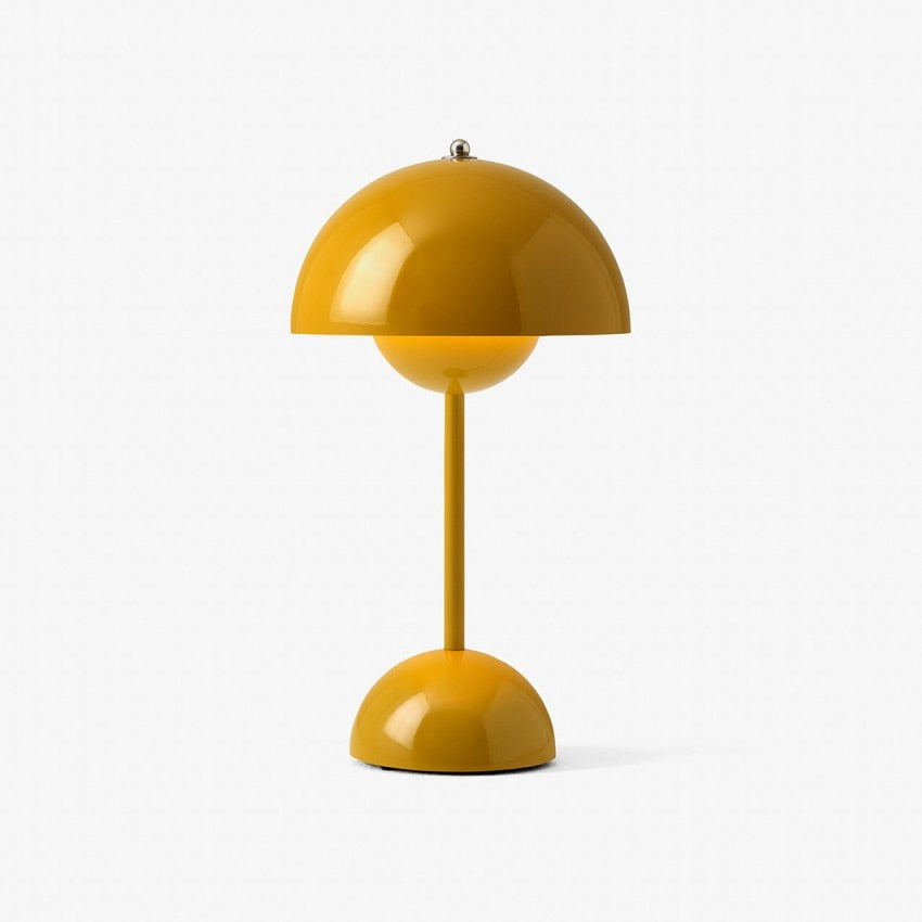 Minimalist Flowerpot Table Lamp - Rechargeable Bedside Lamp & Cordless Design Mushroom Shaped Lamps