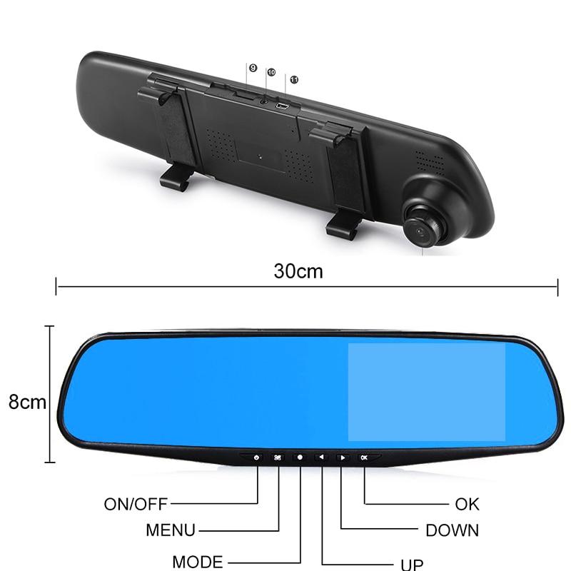 Dual Lens DashCam Vehicle Front and Rear Car Camera HD 1080P Video Recorder