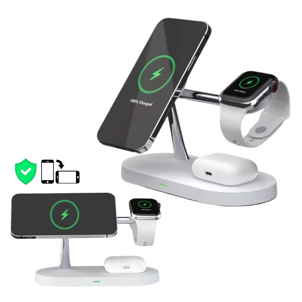 4-in-1 Wireless Charging Station - Magnetic Qi Charger for Phone, Watch & Earbuds