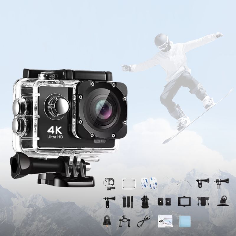 4K Ultra HD Sport Pro Camera - Wifi Enabled and Waterproof for Vlogging and Outdoor Sports