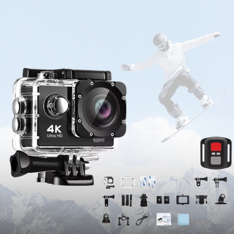 4K Ultra HD Sport Pro Camera - Wifi Enabled and Waterproof for Vlogging and Outdoor Sports