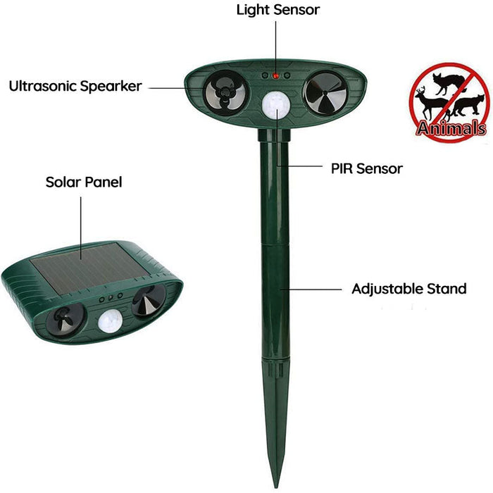 Infrared Solar Powered Animal Pest Repeller for Deer Reptile Squirrel Deterrent to Get Rid of Mouse