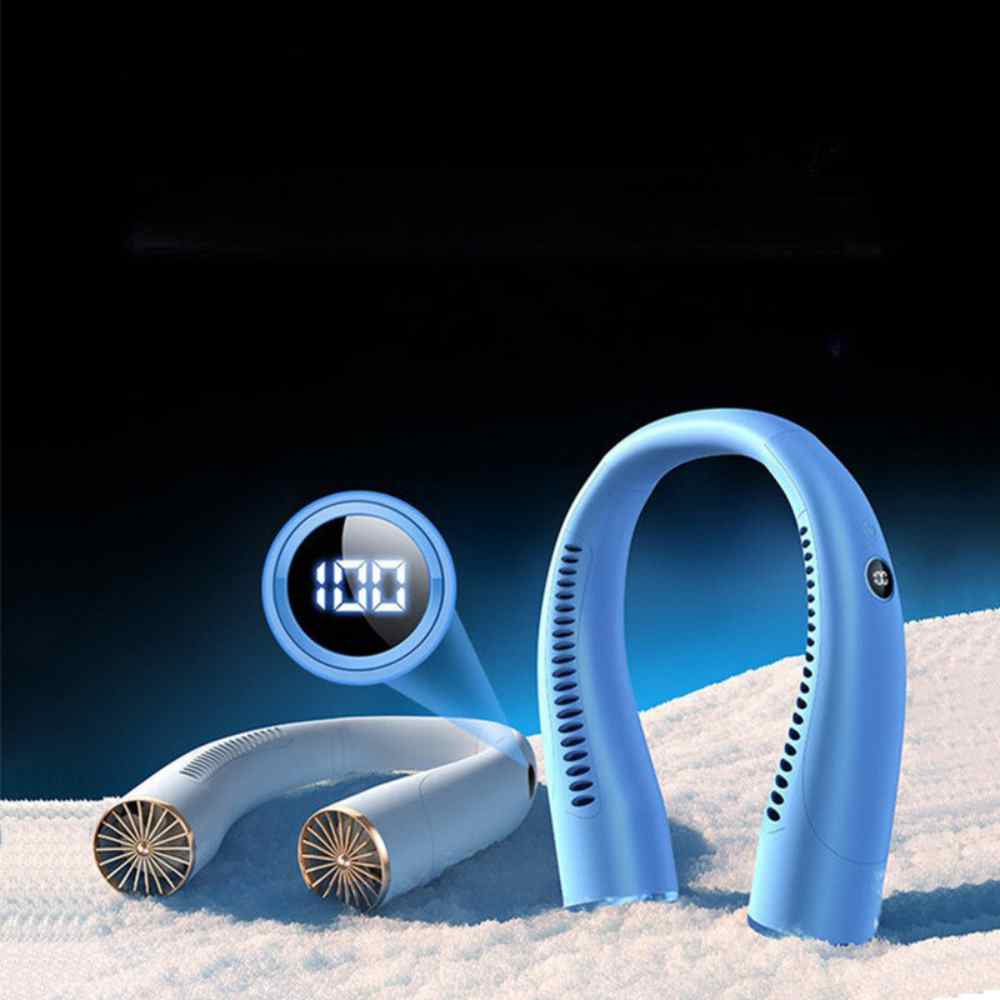 Bladeless Portable Neck Fan with 3 Speed Silent Cooling 4000 mAh Rechargeable