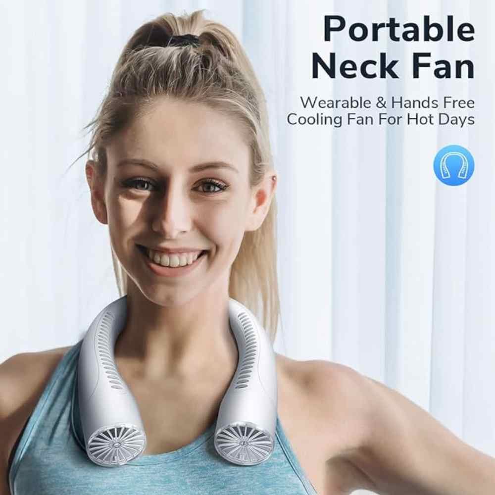 Bladeless Portable Neck Fan with 3 Speed Silent Cooling 4000 mAh Rechargeable