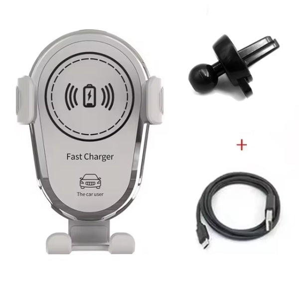 Wireless Car Charger & Phone Mount - Fast Charging Holder for iPhone 14 & All Smartphones