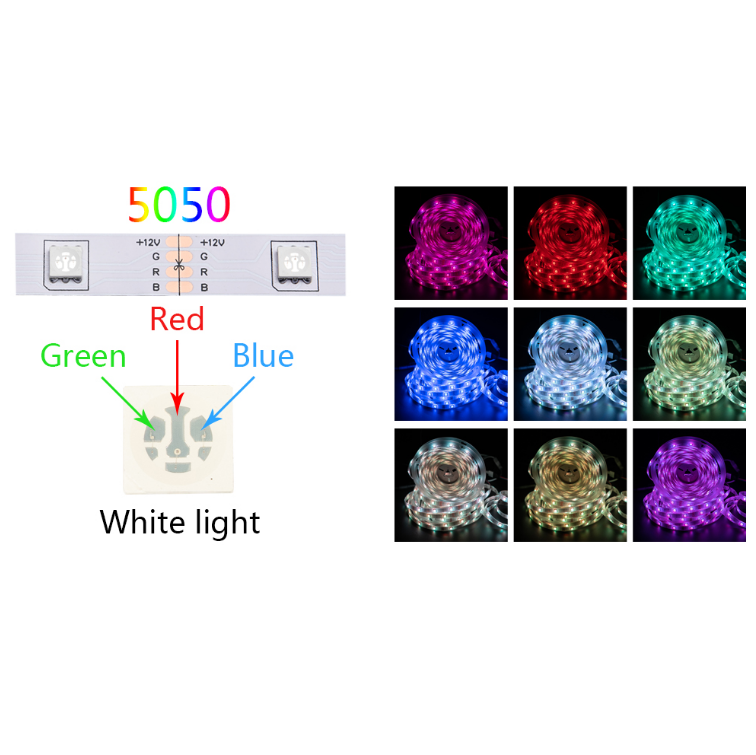 LED Light Strips For Bedroom RGB 5050 Bluetooth Control Feet Supports Light Decor