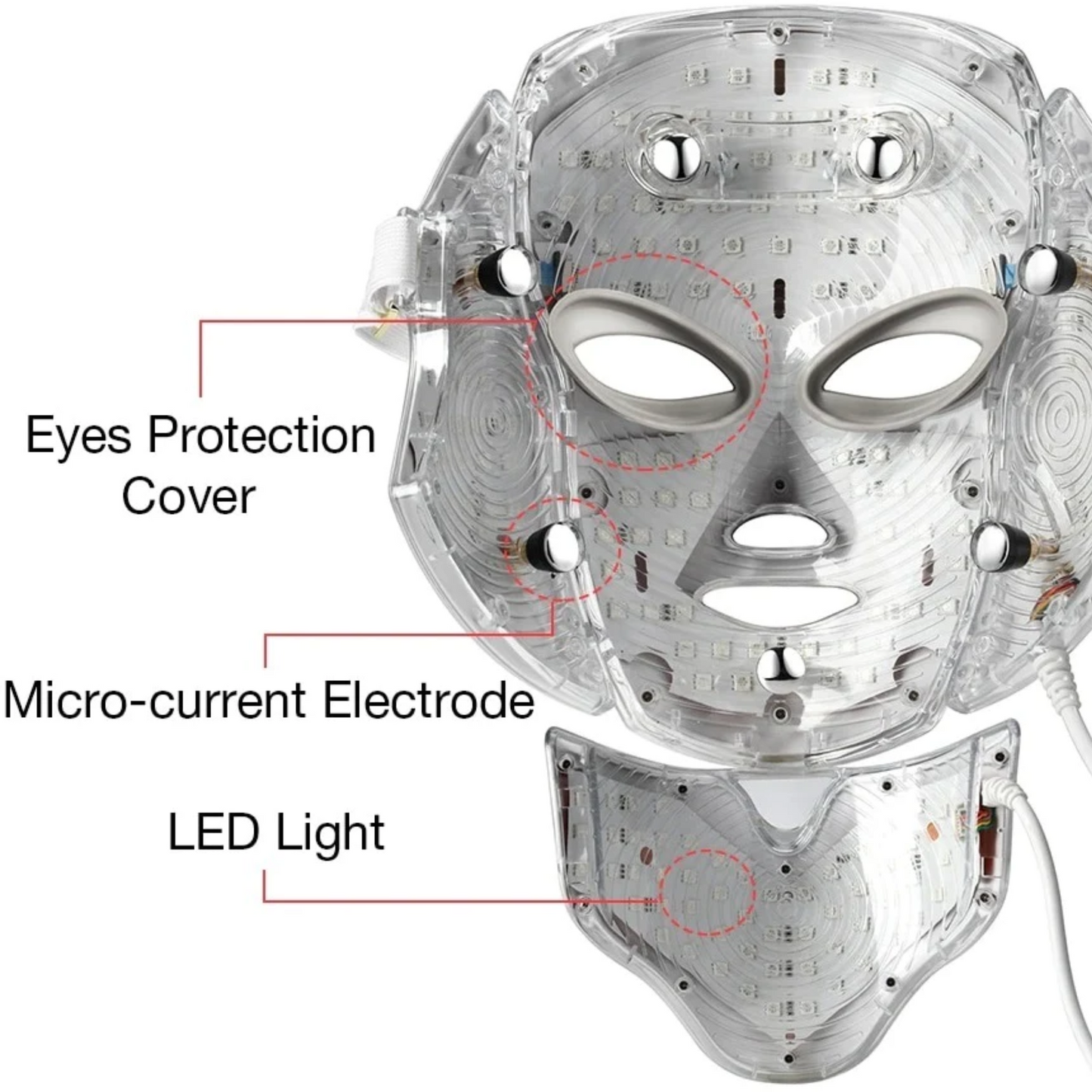 7 Colors LED Photon Light Therapy Mask - Face And Neck Treatment