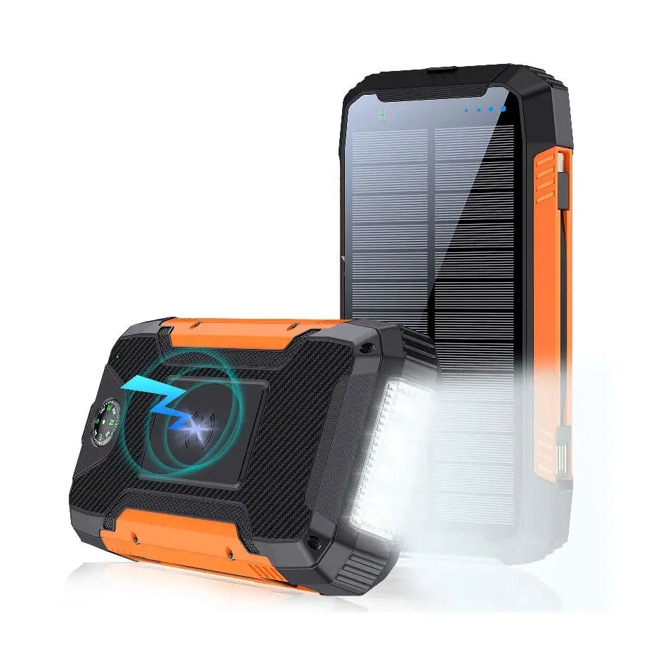 30000mAh Solar Charger Wireless Waterproof Power Bank External