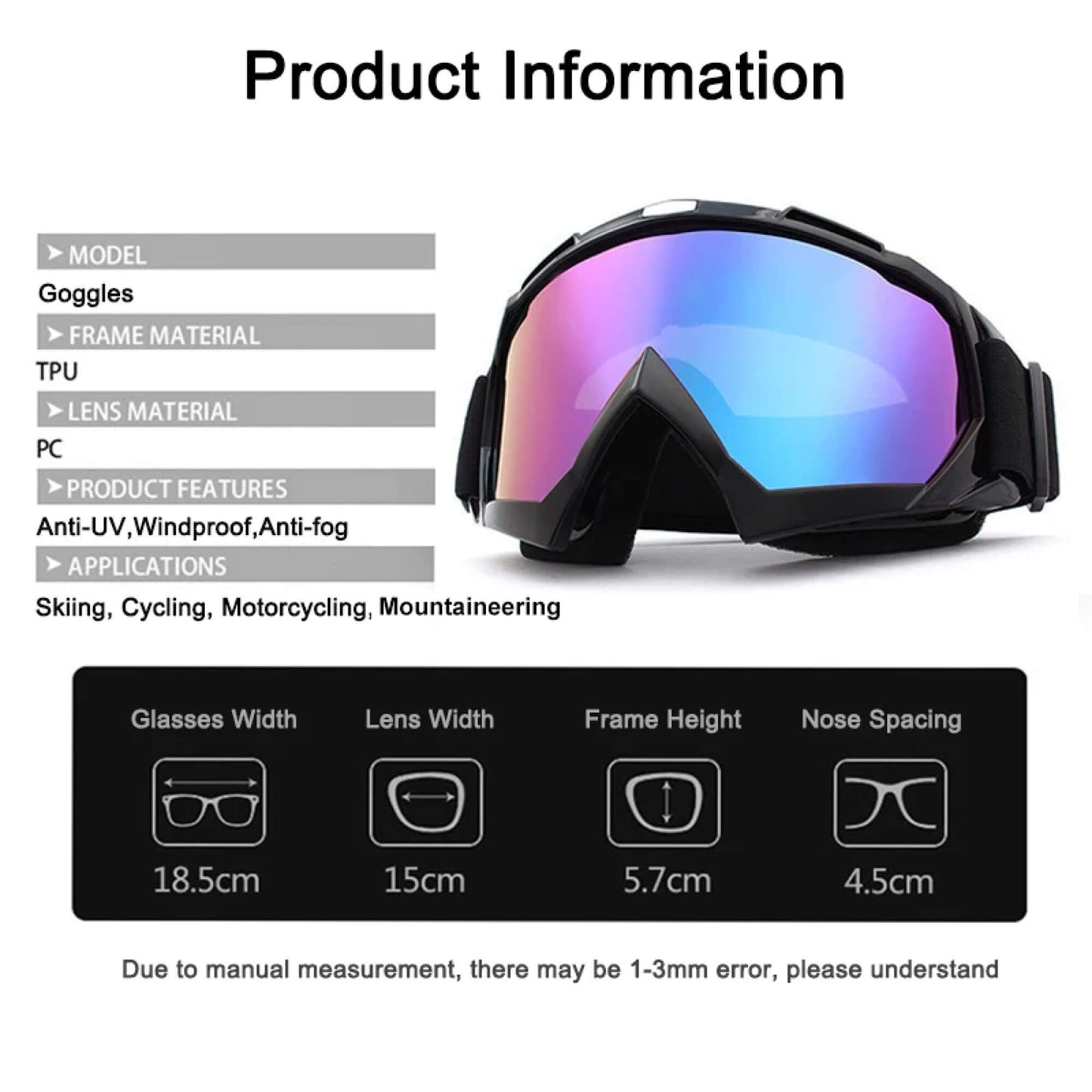 Snow Skiing Goggles Snowboard Top Rated Sunglasses for Men and Woman Female Ladies