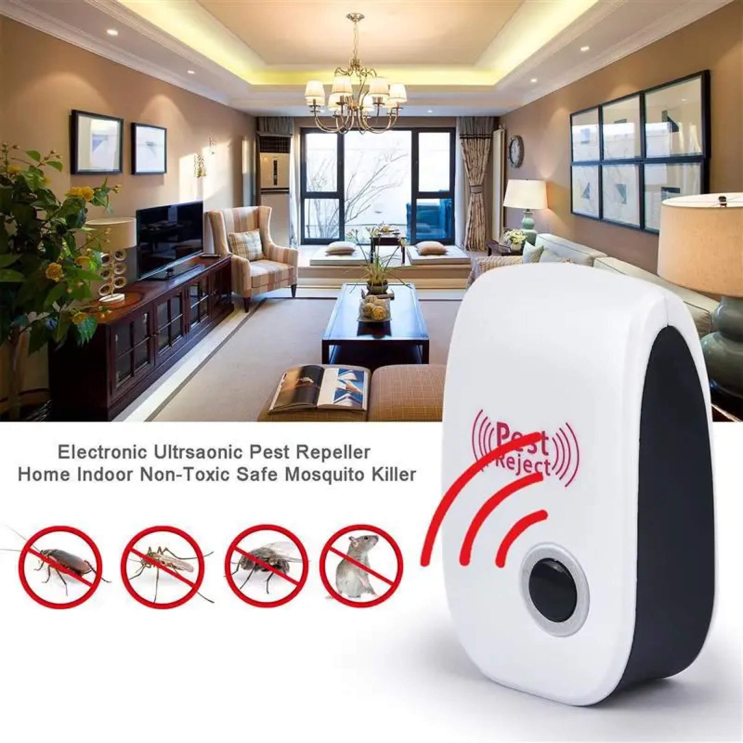 Mouse Mice Insect and Rodent Ultrasonic Sonar Sound Repellent Deterrent Noise Scarer Plug