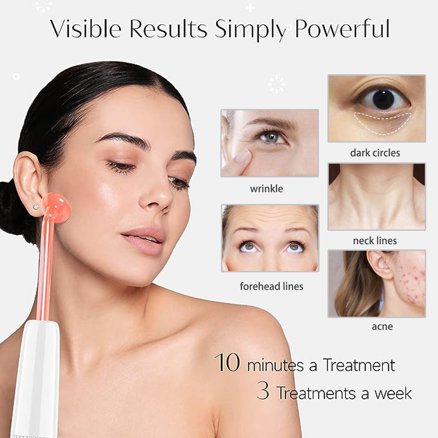 Advanced High Frequency Facial & Hair Therapy Wand - Professional Skincare Device