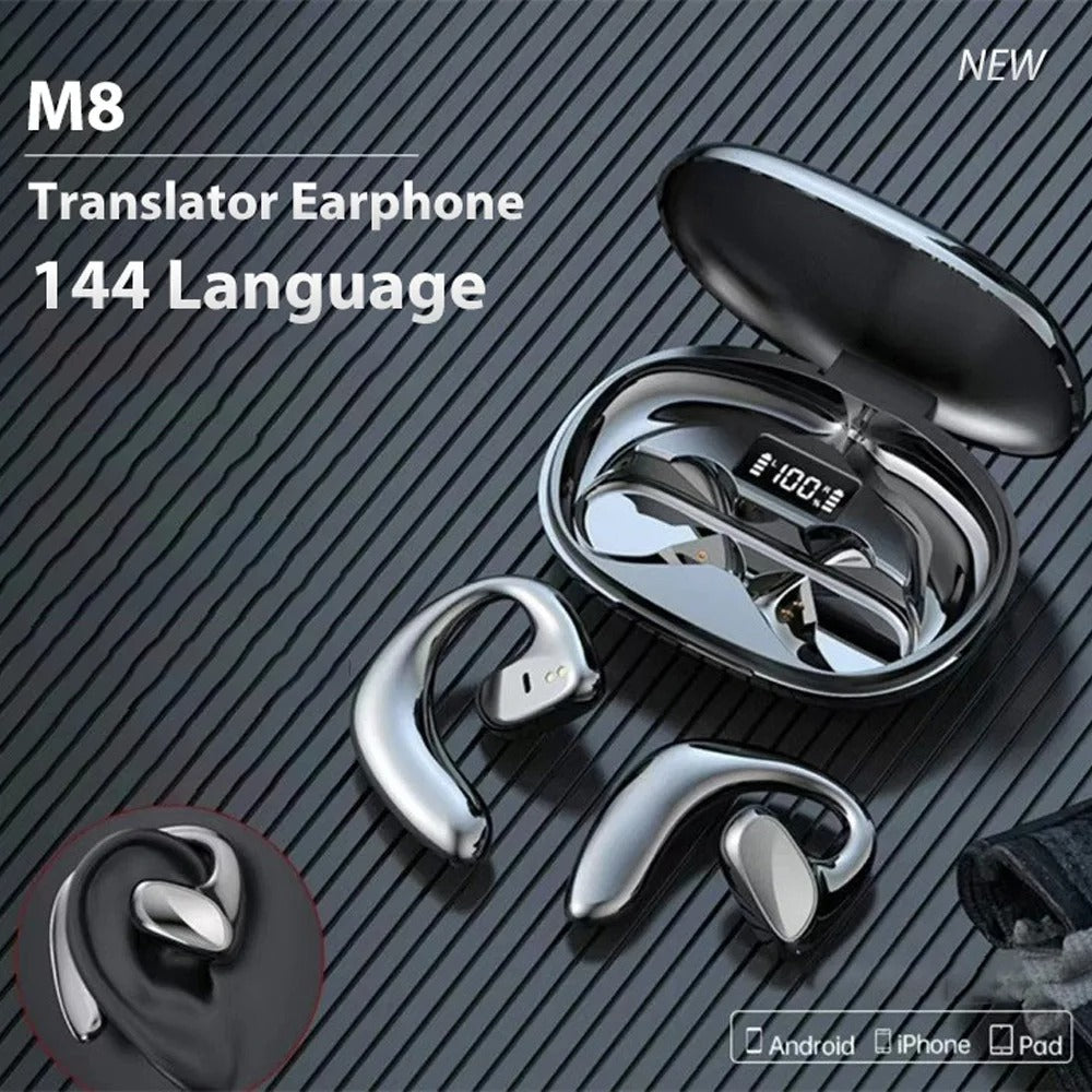 Live Translator Earbuds - Real-Time Two-Way Communication in 144 Languages and Music