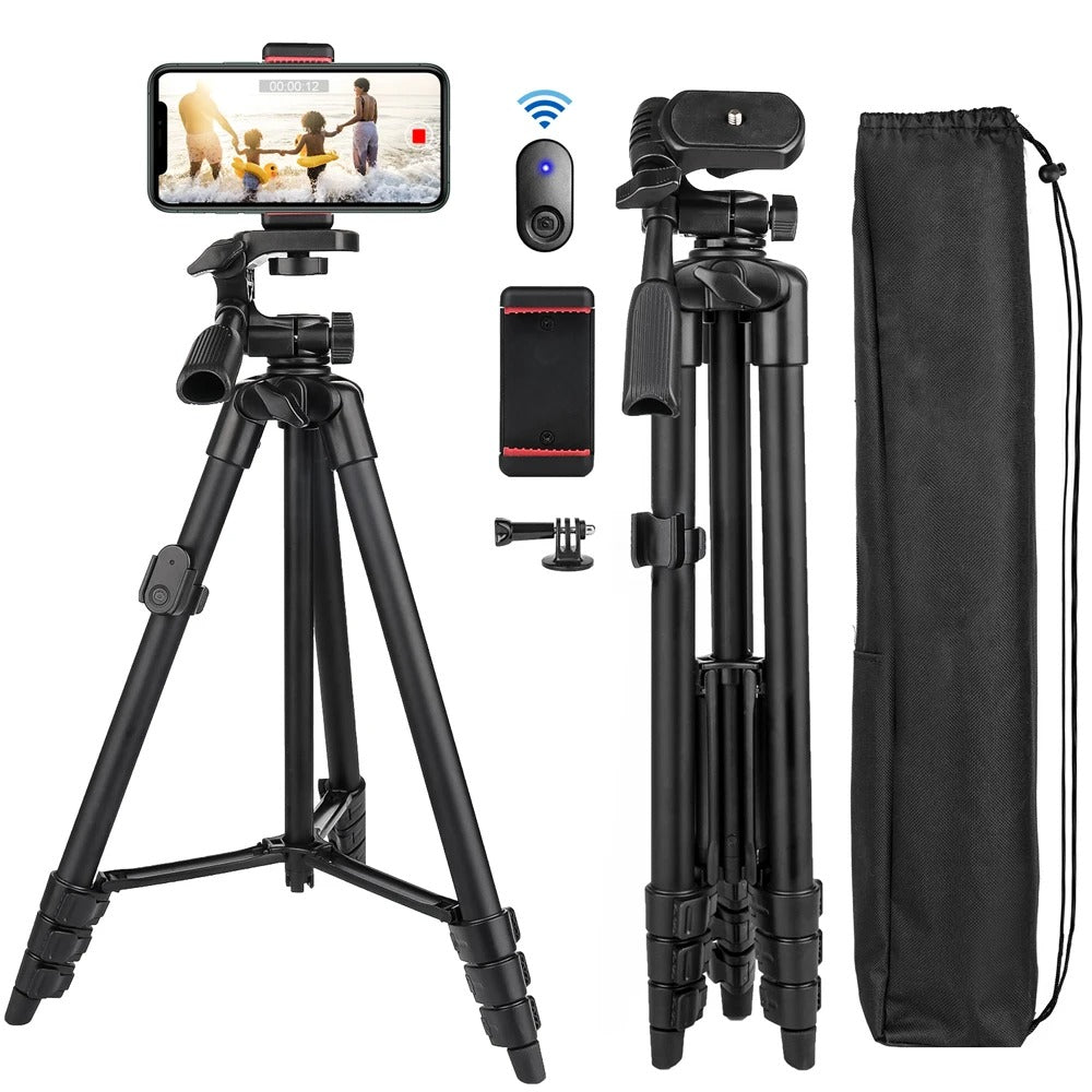 Extendable Phone Tripod with Bluetooth Remote - Versatile Selfie Stick & Stand