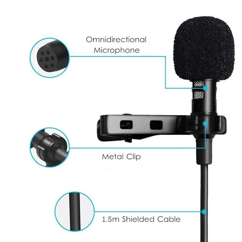 3.5mm Jack or USB Wired Mini Microphone - Profesional Mic for Laptops and Conferences