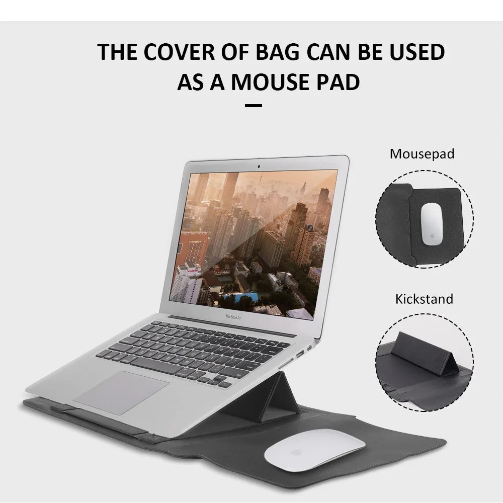 4-in-1 Laptop Sleeve - Slim Protective Case with Stand Function